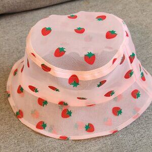 Strawberry Pink Mesh Bucket Hat